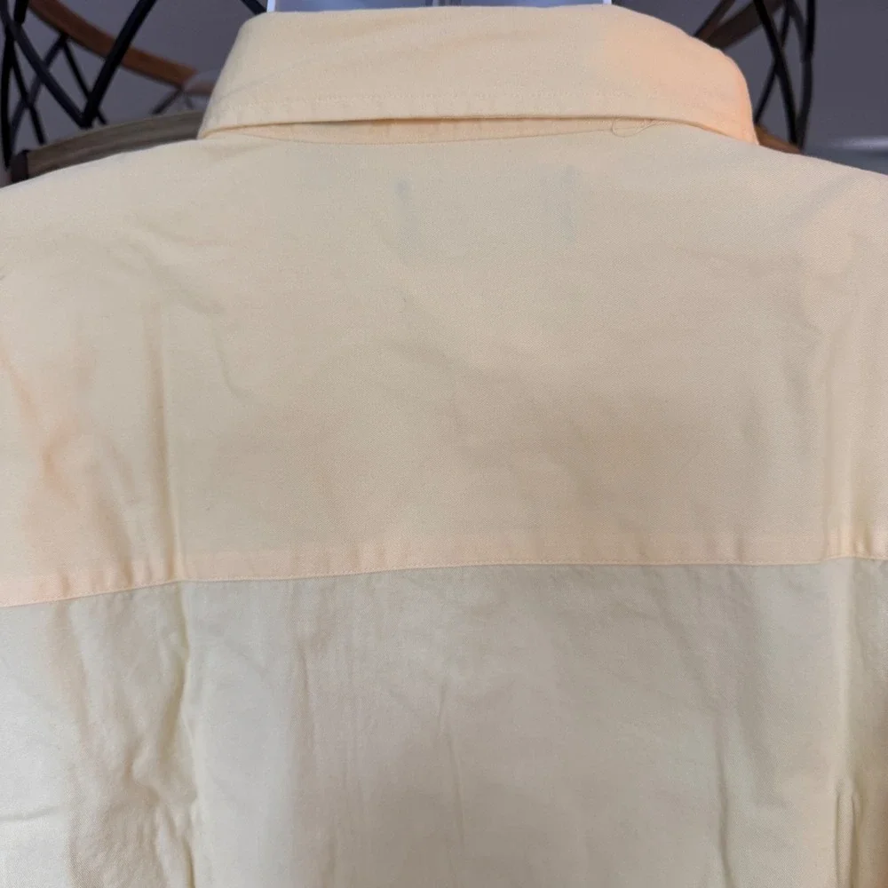Lands End Mens Yellow Long Sleeve Button Down Utility Shirt HT-138 NWT